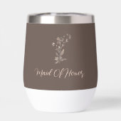 Persoonlijke Maid of Honor Elegante Mocha Script (Achterkant)