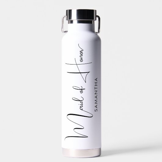 Persoonlijke Maid of Honor-Typografie Waterfles (Voorkant)