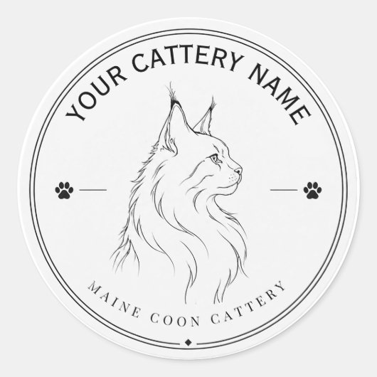 Persoonlijke Maine Coon Fokkerij Sticker (Voorkant)