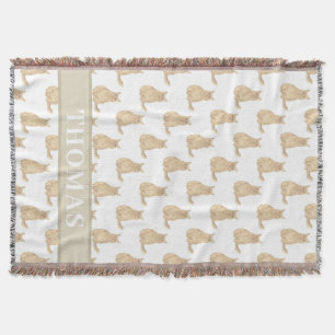 Persoonlijke Maine Coon Kat (Oranje) Roze & Wit Deken