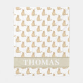 Persoonlijke Maine Coon Kat (Oranje) Roze & Wit Fleece Deken (Voorkant)