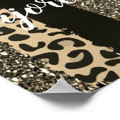 Persoonlijke Majorette Faux Cheetah en Glitter Poster (Hoek)