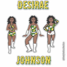 Persoonlijke Majorette /Groen Geel Camo #1 Sticker