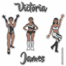 Persoonlijke Majorette Zilver Zwart Twist #1 Sticker