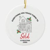 Persoonlijke makelaar voor onroerend goed agent op keramisch ornament (Voorkant)