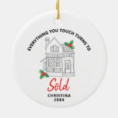 Persoonlijke makelaar voor onroerend goed agent op keramisch ornament (Achterkant)