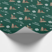 Persoonlijke Mallard Duck Santa Kerstmis Cadeaupapier (Hoek)