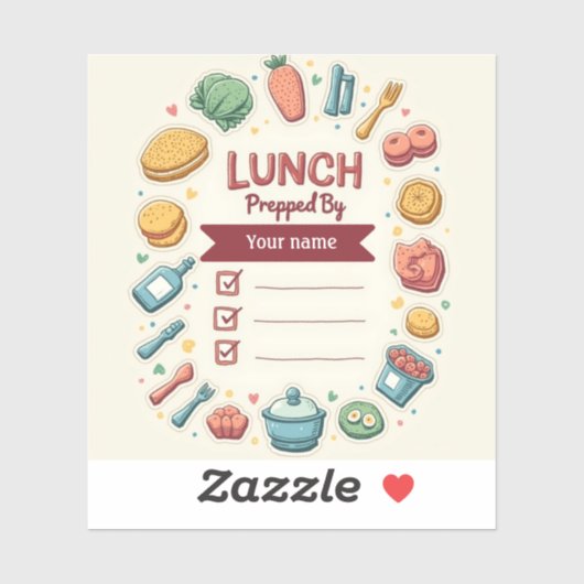 Persoonlijke Malle Lunch Checklist voor Kinderen Sticker (Vel)