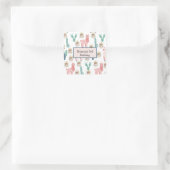 Persoonlijke Malle Roze Llama's en Groene Cactus Vierkante Sticker (Tas)