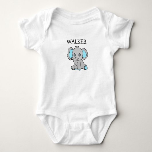 Persoonlijke malse cartoon Olifant Thema Baby Romper (Voorkant)
