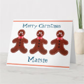 Persoonlijke Malse Kerst Gingerbread Man  Kaart (Voorkant)