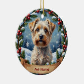 Persoonlijke Maltese Kerstmis Keramisch Ornament (Rechts)