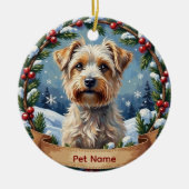 Persoonlijke Maltese Kerstmis Keramisch Ornament (Voorkant)