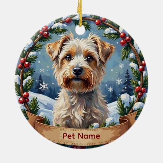 Persoonlijke Maltese Kerstmis Keramisch Ornament (Achterkant)