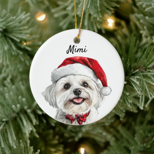 Persoonlijke Maltezer Hond Keramisch Ornament (Boom)