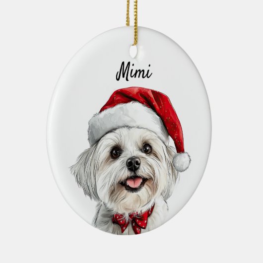 Persoonlijke Maltezer Hond Keramisch Ornament (Rechts)
