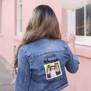 Persoonlijke mam foto denim jacket