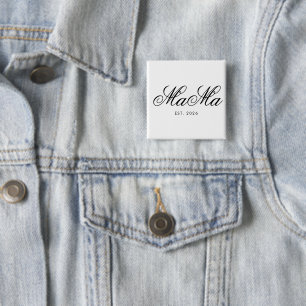 Persoonlijke Mama Est Elegante Klassieke Knop Ontw Vierkante Button 5,1 Cm