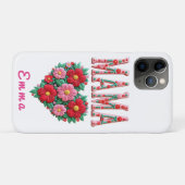 Persoonlijke Mama Hart Bloemige Aangepaste Cadeau Case-Mate iPhone Case (Achterkant (horizontaal))