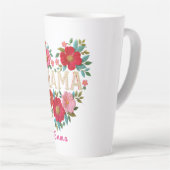 Persoonlijke Mama Hart Bloemige Aangepaste Cadeau Latte Mok (Rechterhoek)