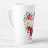 Persoonlijke Mama Hart Bloemige Aangepaste Cadeau Latte Mok (Linkerhoek)