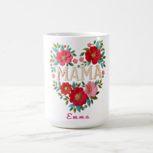 Persoonlijke Mama Hart Bloemstuk Aangepaste Cadeau Koffiemok