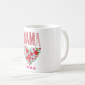 Persoonlijke Mama Hart Bloemstuk Aangepaste Cadeau Koffiemok (Voorkant rechts)
