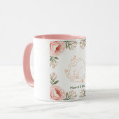 Persoonlijke Mama Kat & Kitten Bloem Coffee Mug Mok (Voorkant links)