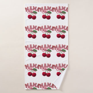 Persoonlijke “Mama” Kersenprint – Grappige Keuken Bad Handdoek