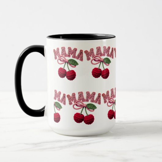 Persoonlijke “Mama” Kersenprint – Grappige Keuken Mok (Links)