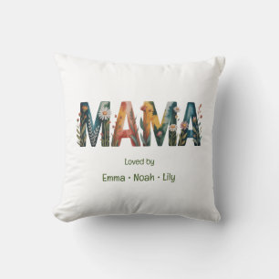 Persoonlijke Mama Kids Namen Bloemrijke Lettering Kussen