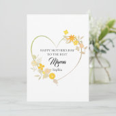 Persoonlijke Mama Naam Moederdag Bloemhart Kaart (Staand voorkant)