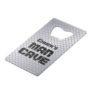 Persoonlijke Man Cave Diamantplaat Creditkaart Flessenopener