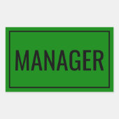 Persoonlijke managerstickers voor werkmaterialen rechthoekige sticker (Voorkant)