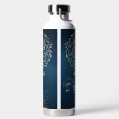 Persoonlijke Mandala Blue en Gold Meditation Waterfles (Links)