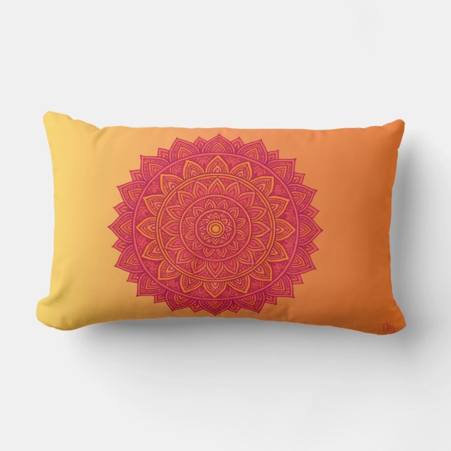 Persoonlijke Mandala Worpkussen – Zachte Kleur Sie Kussen (Voorkant)