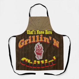 Persoonlijke Manly Outdoor Grillin' N Chillin' BBQ Schort