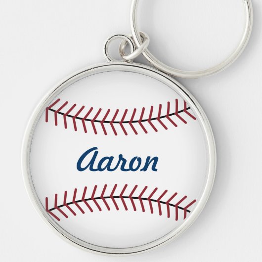 Persoonlijke Mannen Baseball Keyring Sleutelhanger (Voorkant)