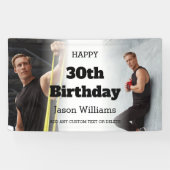 Persoonlijke Mannen Foto Collage 30th Birthday Par Spandoek (Horizontaal)