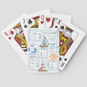 Persoonlijke mannetjesnaam zeeman pokerkaarten