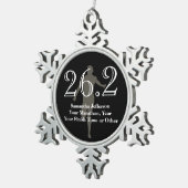 Persoonlijke marathonloper 26.2 Keepasmedaille Tin Sneeuwvlok Ornament (Rechts)