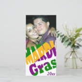 Persoonlijke Mardi Gras 20xx-feestfoto kaart (Staand voorkant)