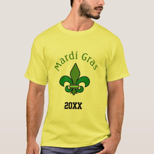 Persoonlijke Mardi Gras Fleur de Lis Tshirt Top (Voorkant)
