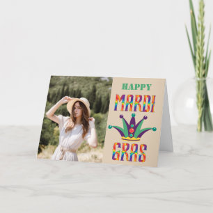 Persoonlijke Mardi Gras Fotokaart Bedankkaart