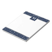Persoonlijke Marine met Zilveren Accenten Kerstmis Notitieblok (Linkerzijde)