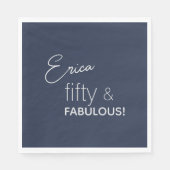 Persoonlijke marine & zilver, vijftig- en tweezijd servet (Voorkant)