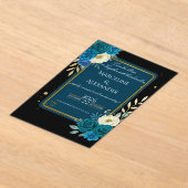 Persoonlijke marineblauwe & blos bloemen uitnodigi acryl uitnodigingen (Laagn)