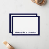 Persoonlijke marineblauwe minibruiloft Hartelijk d Notitiekaartje (Voorkant / Achterkant in situ)