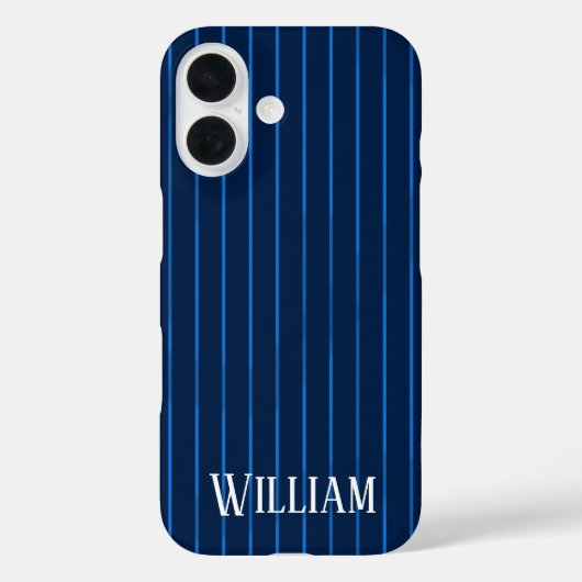 Persoonlijke marineblauwe strepen Case-Mate iPhone case (Achterkant)