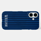 Persoonlijke marineblauwe strepen Case-Mate iPhone case (Achterkant (horizontaal))